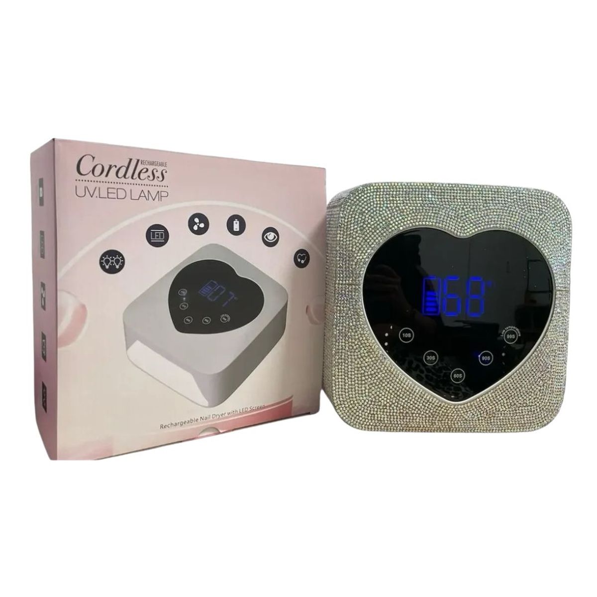 GENERICO - Lámpara De Uñas Cordless Inalámbrica X20 Profesional 72W Uv Led Plateado