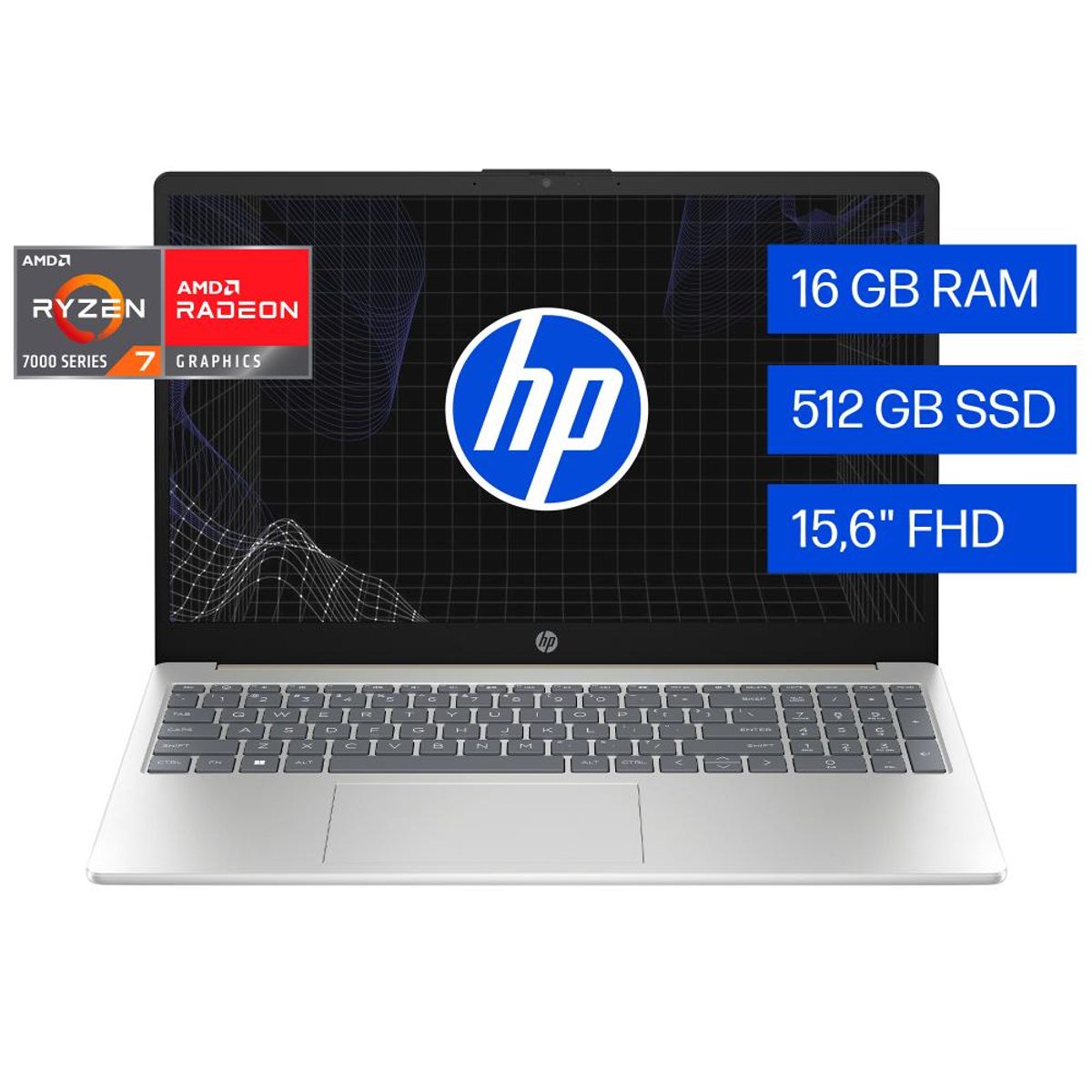HP - Portátil HP 15-fc0275la AMD Ryzen  7 - 7730U 16GB RAM 512GB SSD 15.6" HD FreeDOS