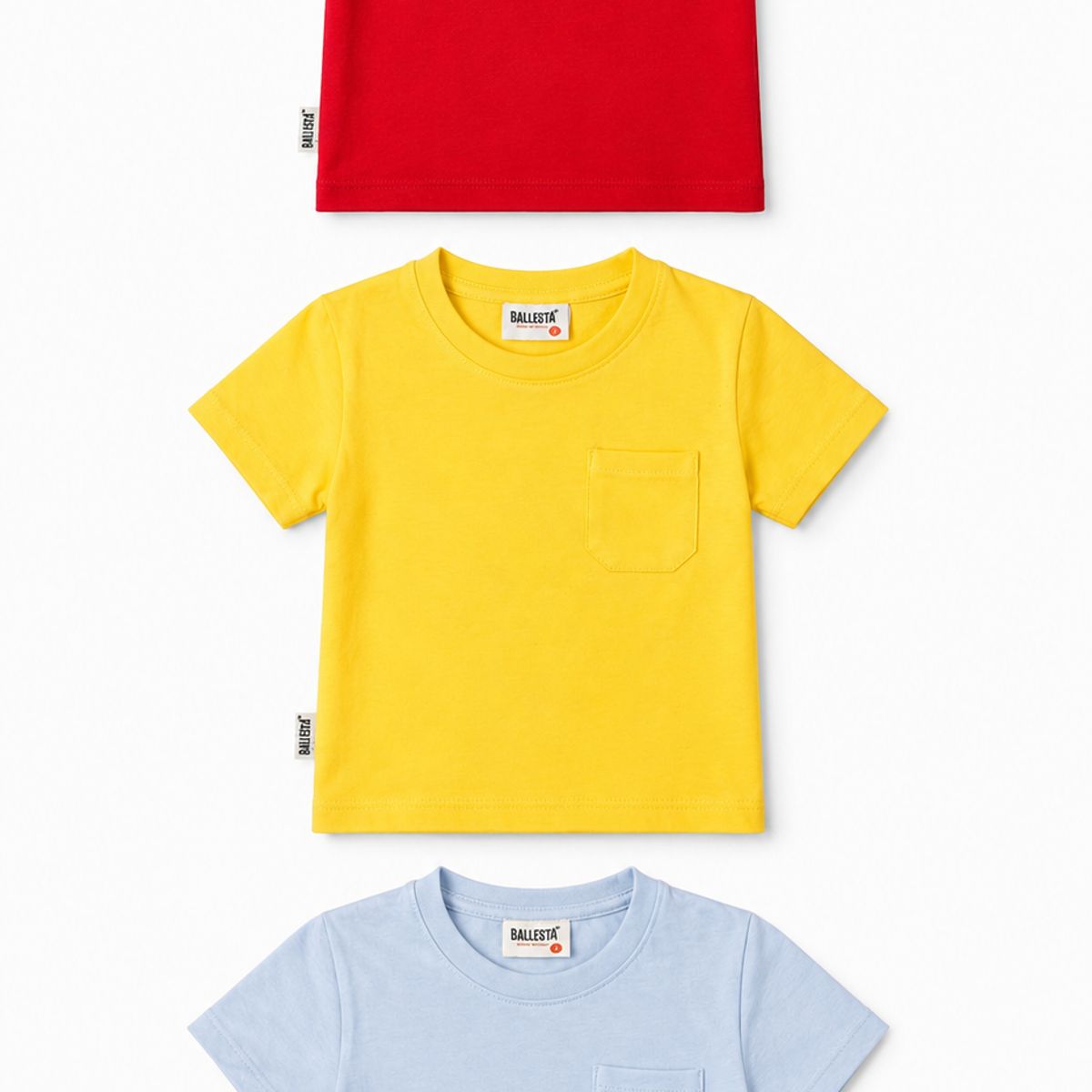BALLESTA KIDS - Pack x3 Camisetas Básicas para Niño  Algodón  Suaves y Cómodas
