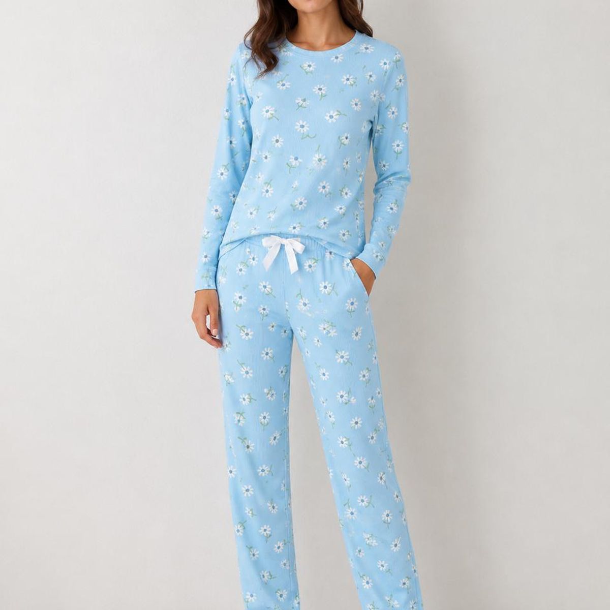 EMPIJAMADAS - Pijama Mujer Pantalon Largo con Bolsillos y Camisa Manga Larga