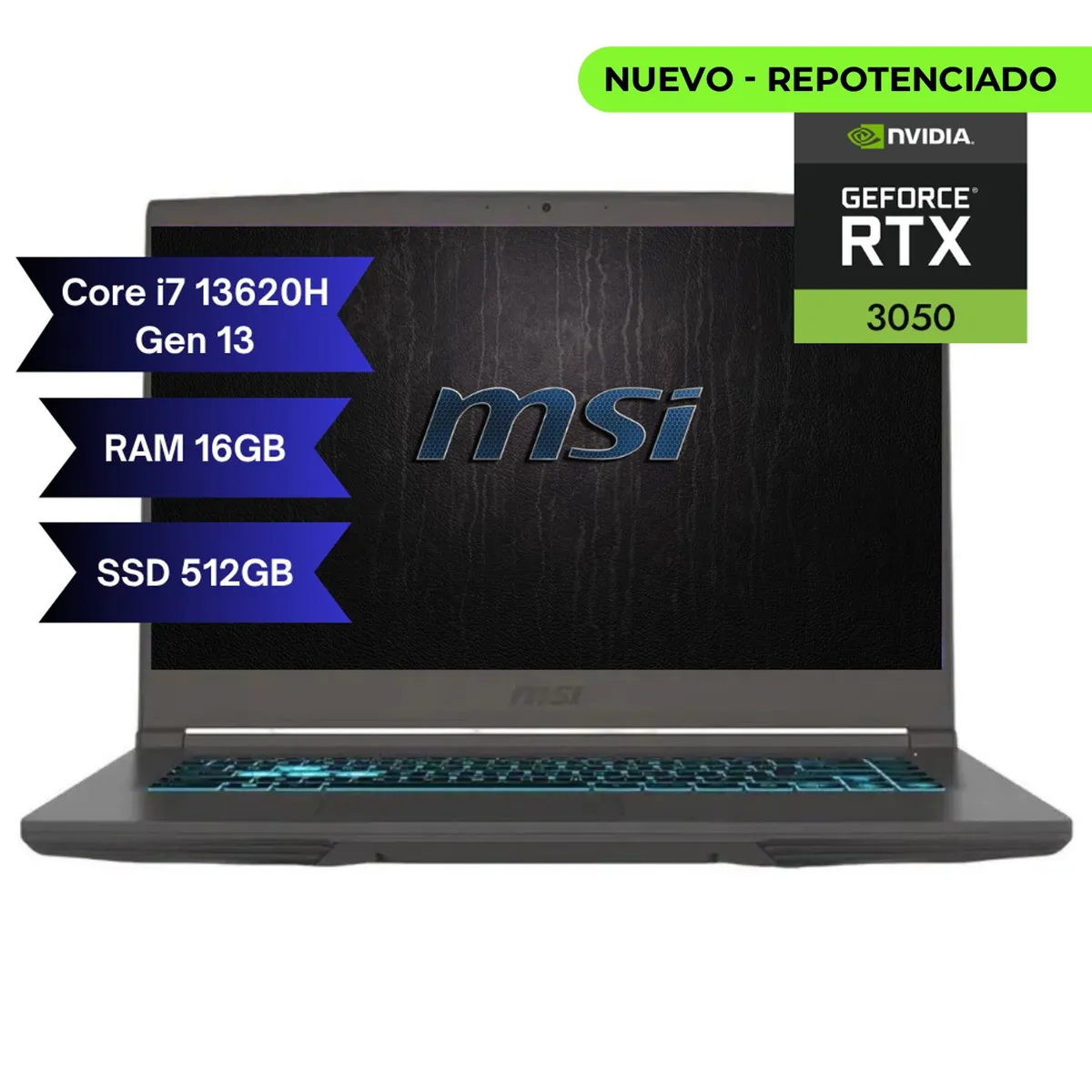 MSI - PORTATIL MSI THIN 15 - INTEL CORE I7 13620H - RAM 16GB - 512GB SSD - 15,6 FHD - GEFORCE RTX 3050 4GB
