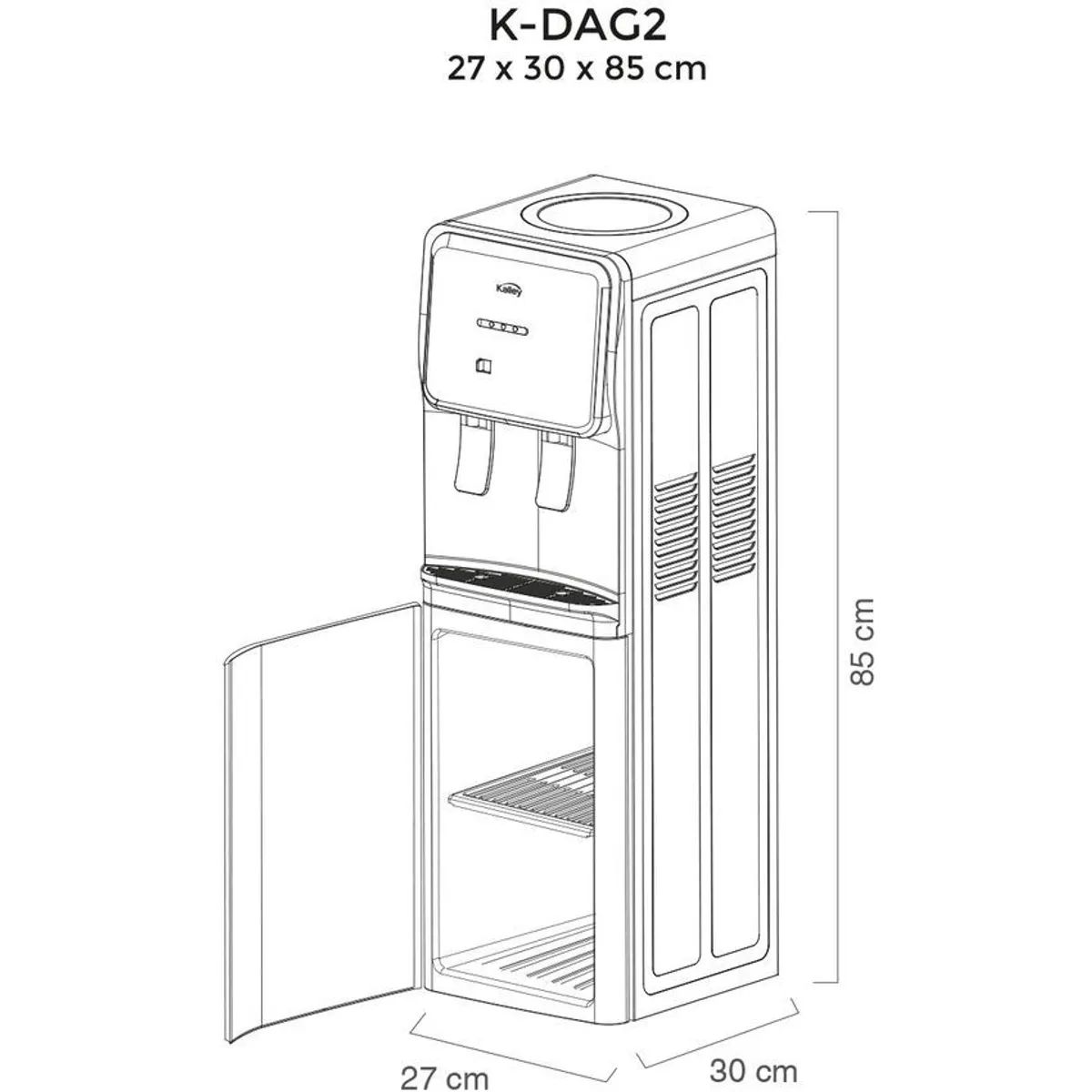 KALLEY - Dispensador de agua KALLEY de piso para botellón K-DAG2 Blanco