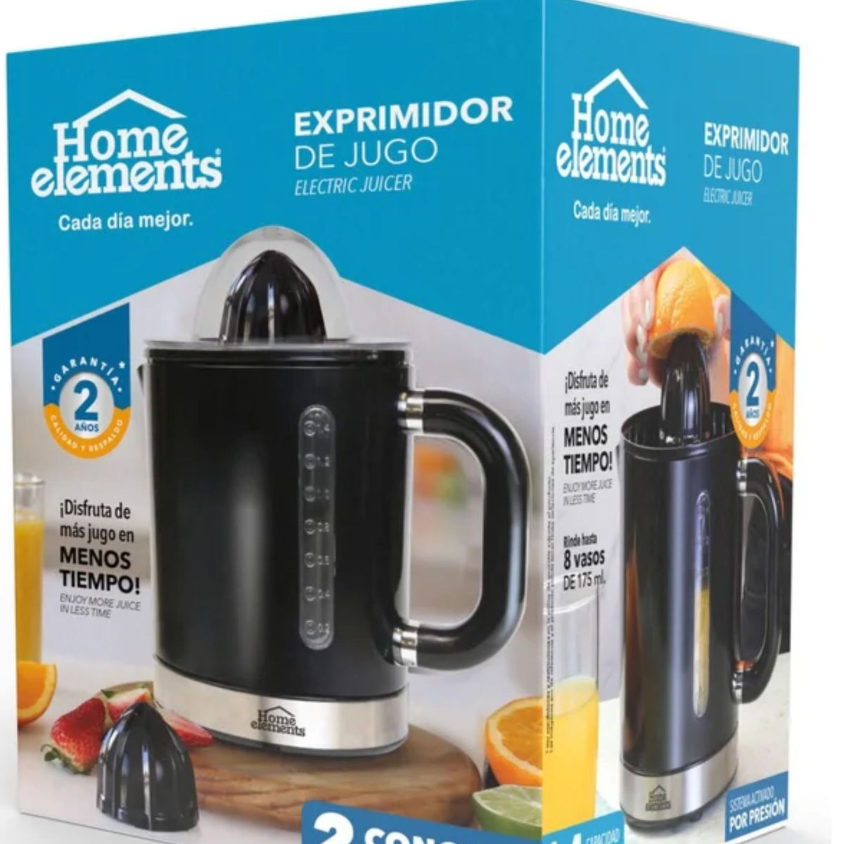 HOME ELEMENTS - Exprimidor de Jugo HOMME ELEMENTS de 1.4l Color  Negro