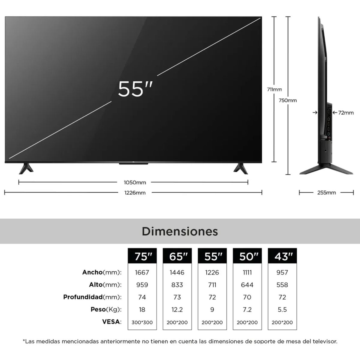 TCL - Televisor TCL 55 55V6C LED 4K Smart TV Google