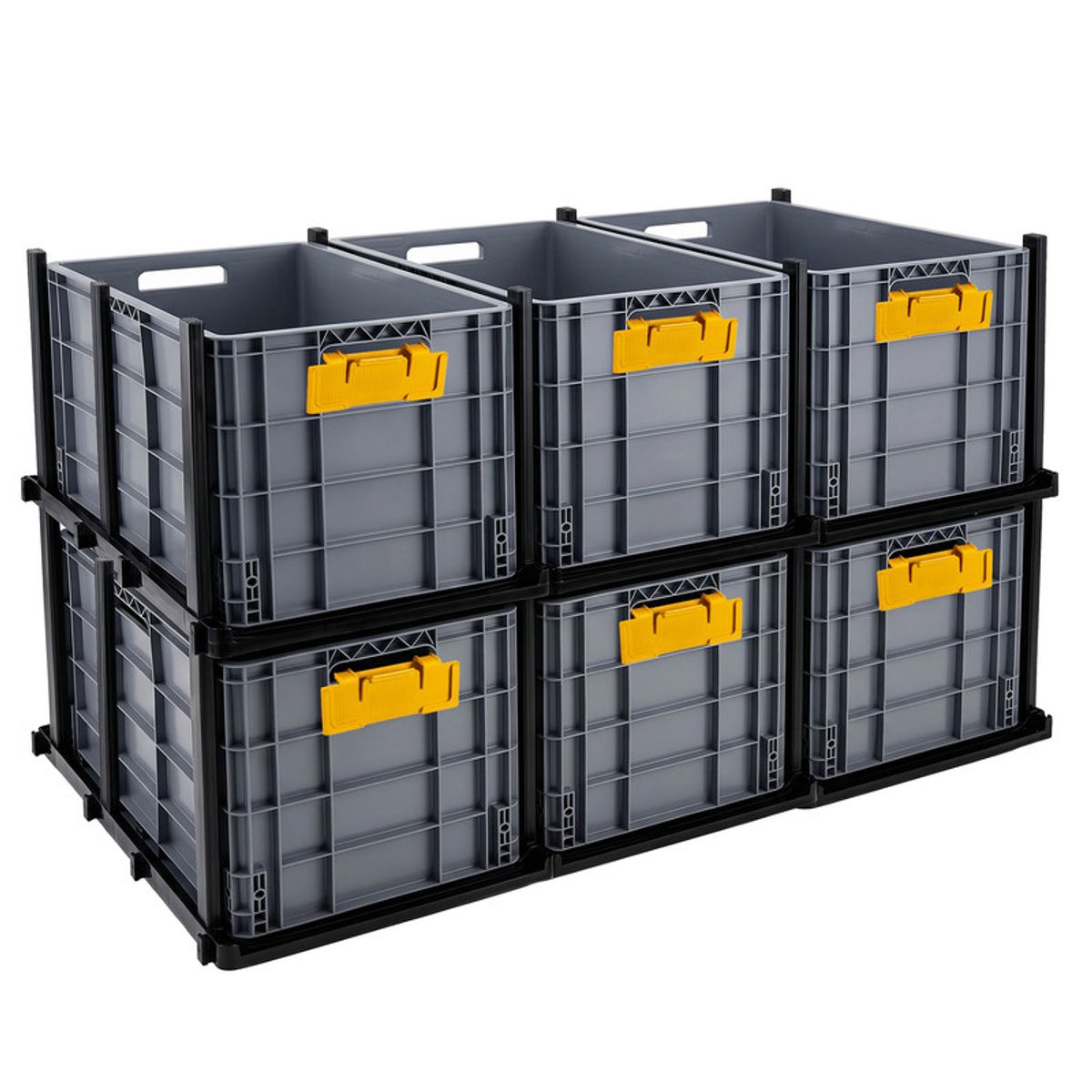 ENERGY PLUS - Kit x6 Estantería Industrial Canastillas Apilable 60x40x41