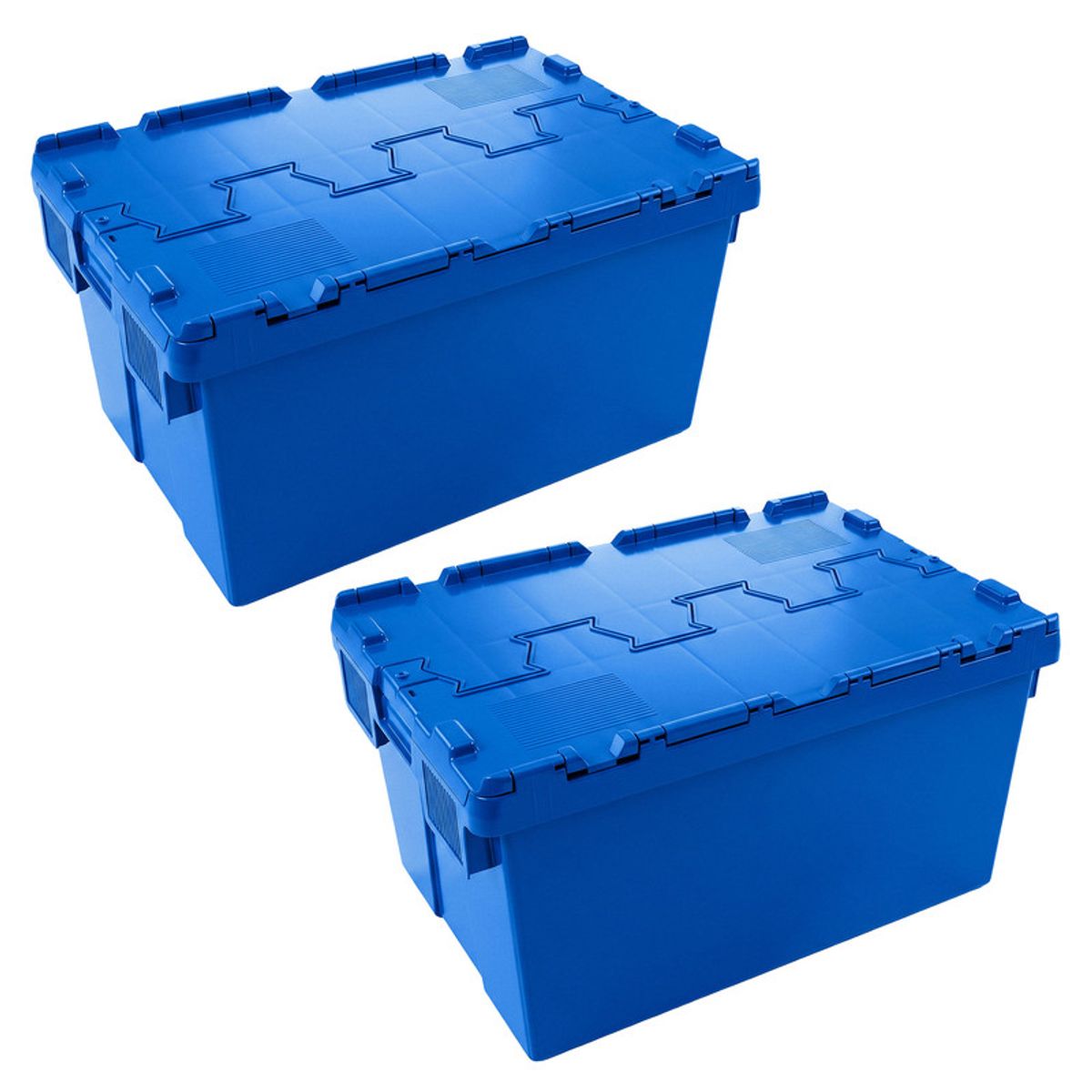 ENERGY PLUS - Set x2 Caja Plástica de Seguridad con Tapa Abisagrada 60x40x32