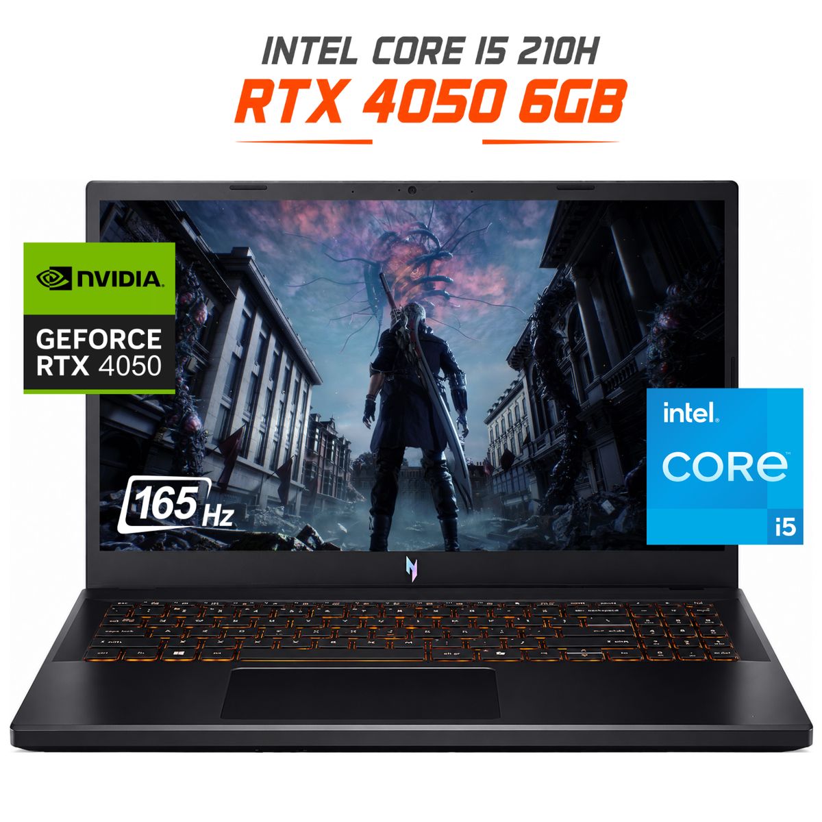 ACER - PORTATIL GAMER ACER NITRO V15 - CORE I5 210H - RTX 4050 6GB - 40GB RAM - SSD 1TB - 15,6 FHD 165HZ