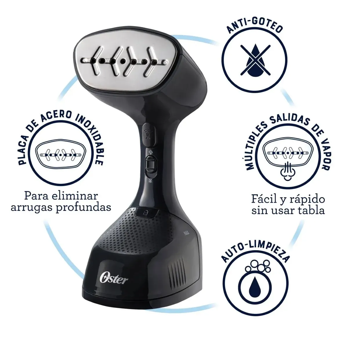 OSTER - Plancha de ropa OSTER Vapor vertical portatil Negro