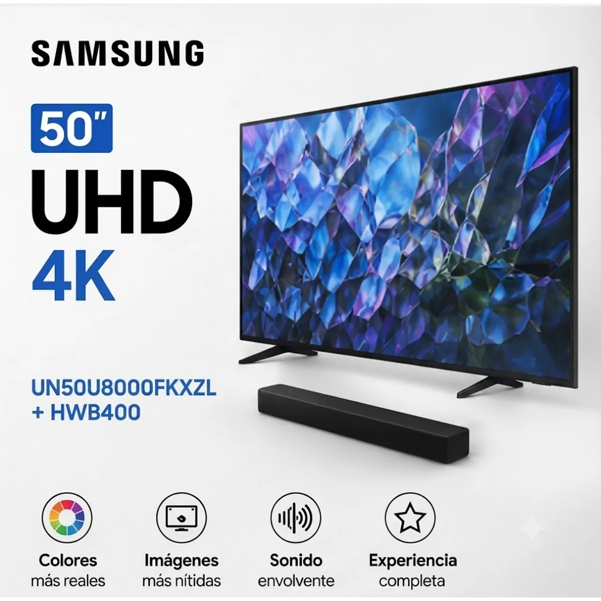 SAMSUNG - Combo Televisor Samsung 50 UN50U8000FKXZL + Barra de Sonido HWB400