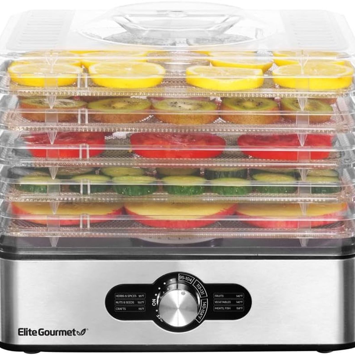 USA - Deshidratador De Alimentos Elite Gourmet Color Acero inoxidable