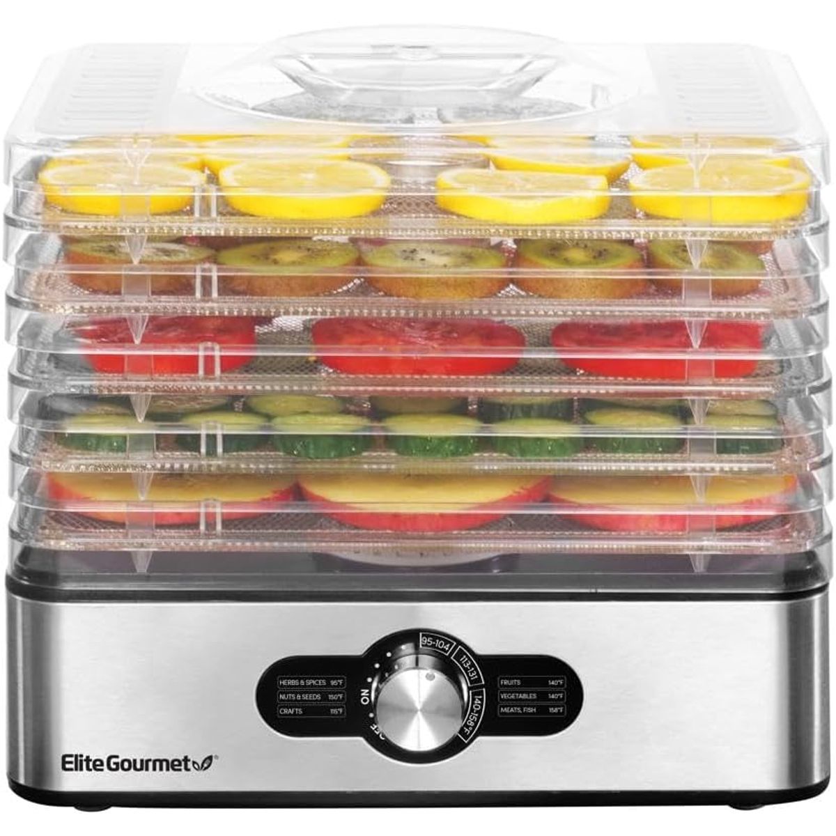 USA - Deshidratador De Alimentos Elite Gourmet Color Acero inoxidable
