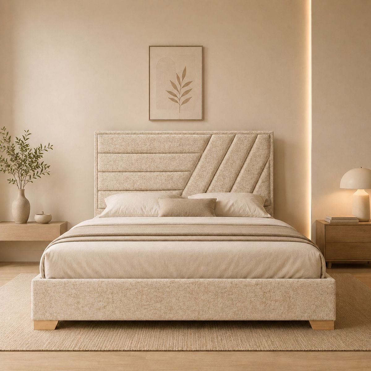 GENERICO - Cabecero para cama king 2.00x1.90 Berlin Beige