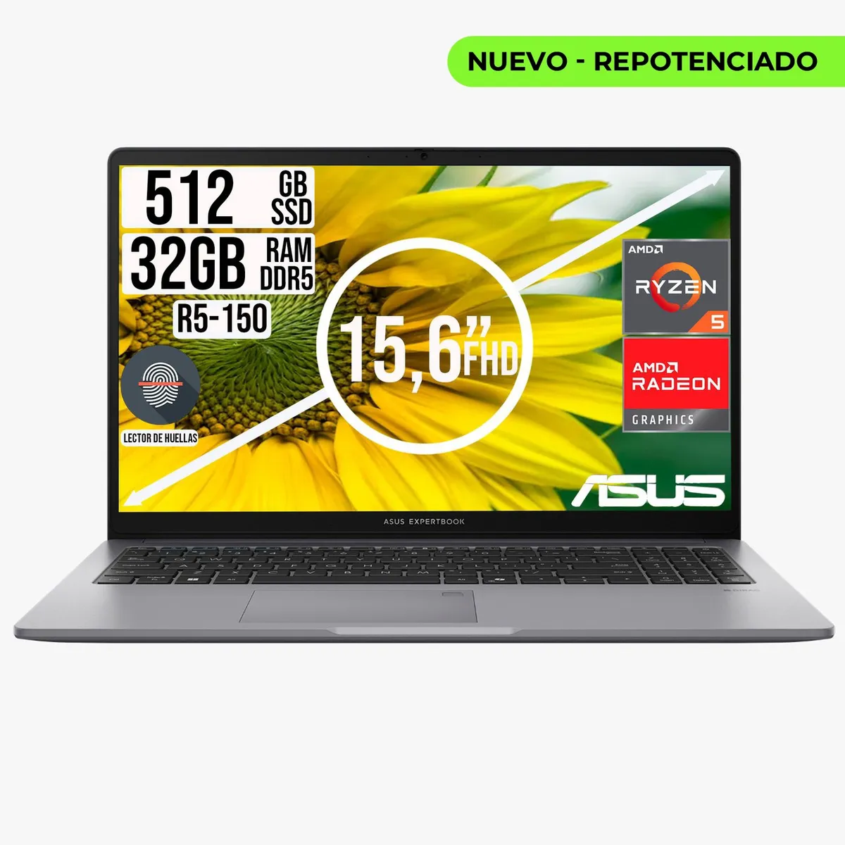 ASUS - Portátil Asus ExpertBook Amd Ryzen 5 150 Ram 32GB SSD 512GB  Fhd 15.6"
