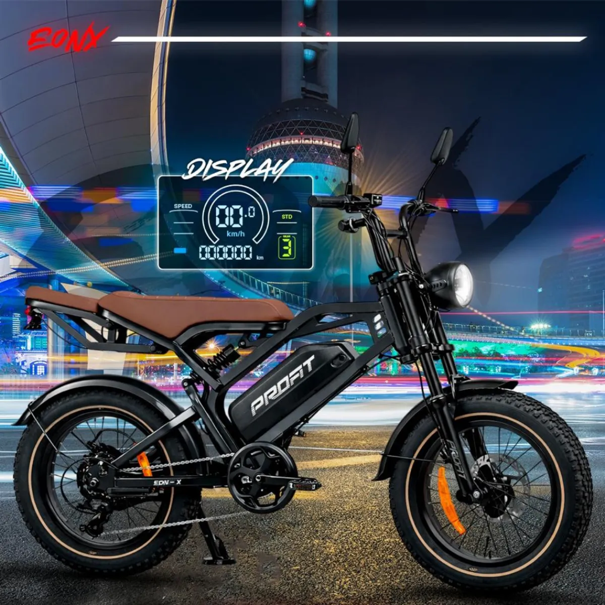 PROFIT - BICICLETA ELÉCTRICA PROFIT EON-X 20” MOTOR 500W  FAT BIKE