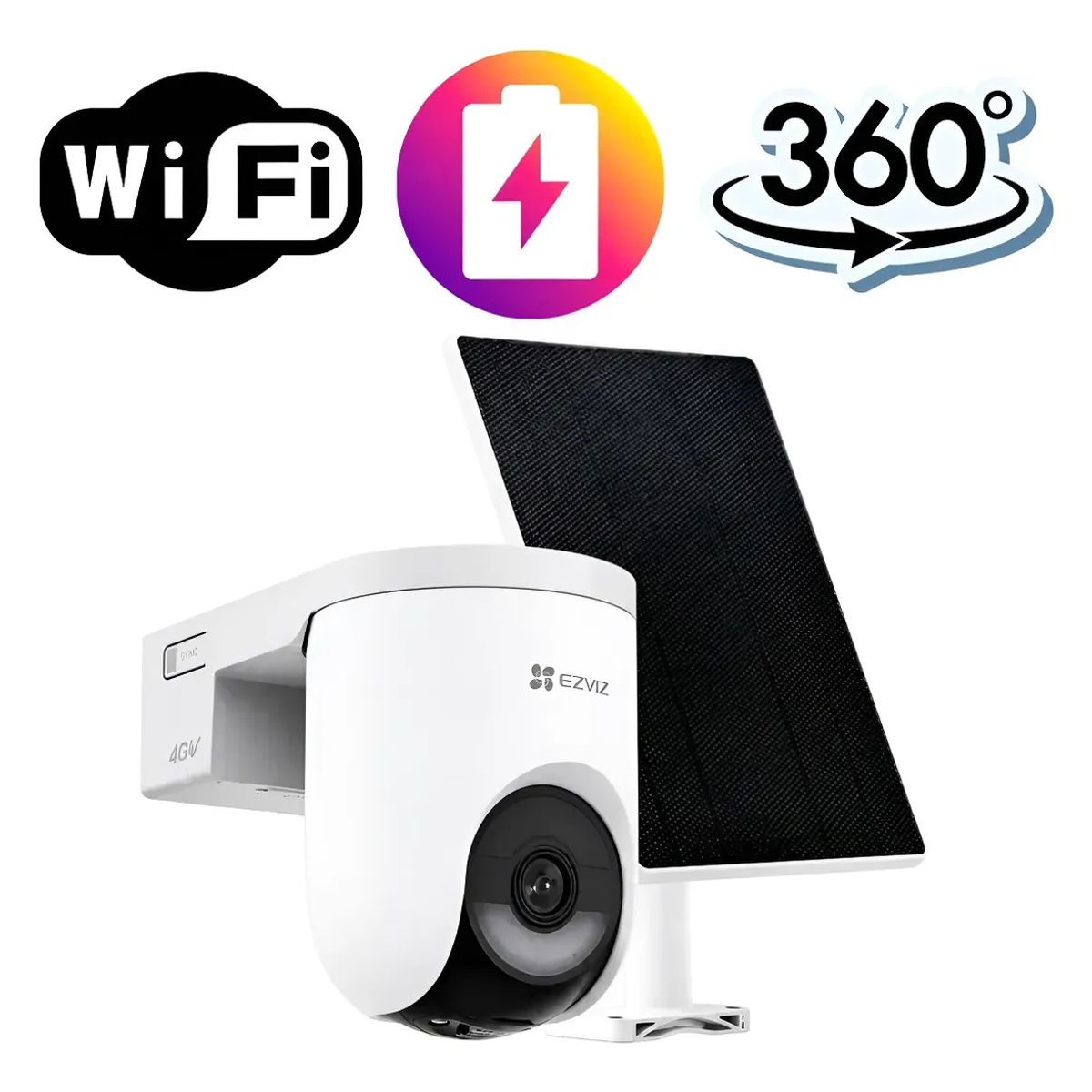 EZVIZ - Cámara Wifi Solar Ezviz Hb8 Lite 2k+ Con Panel 5w