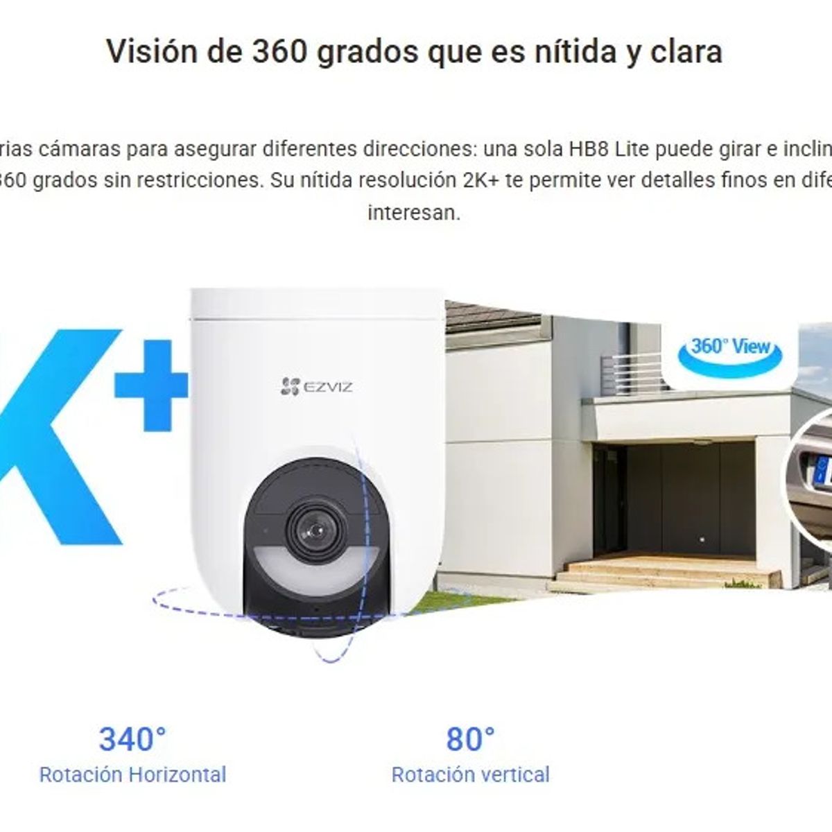 EZVIZ - Cámara Wifi Solar Ezviz Hb8 Lite 2k+ Con Panel 5w