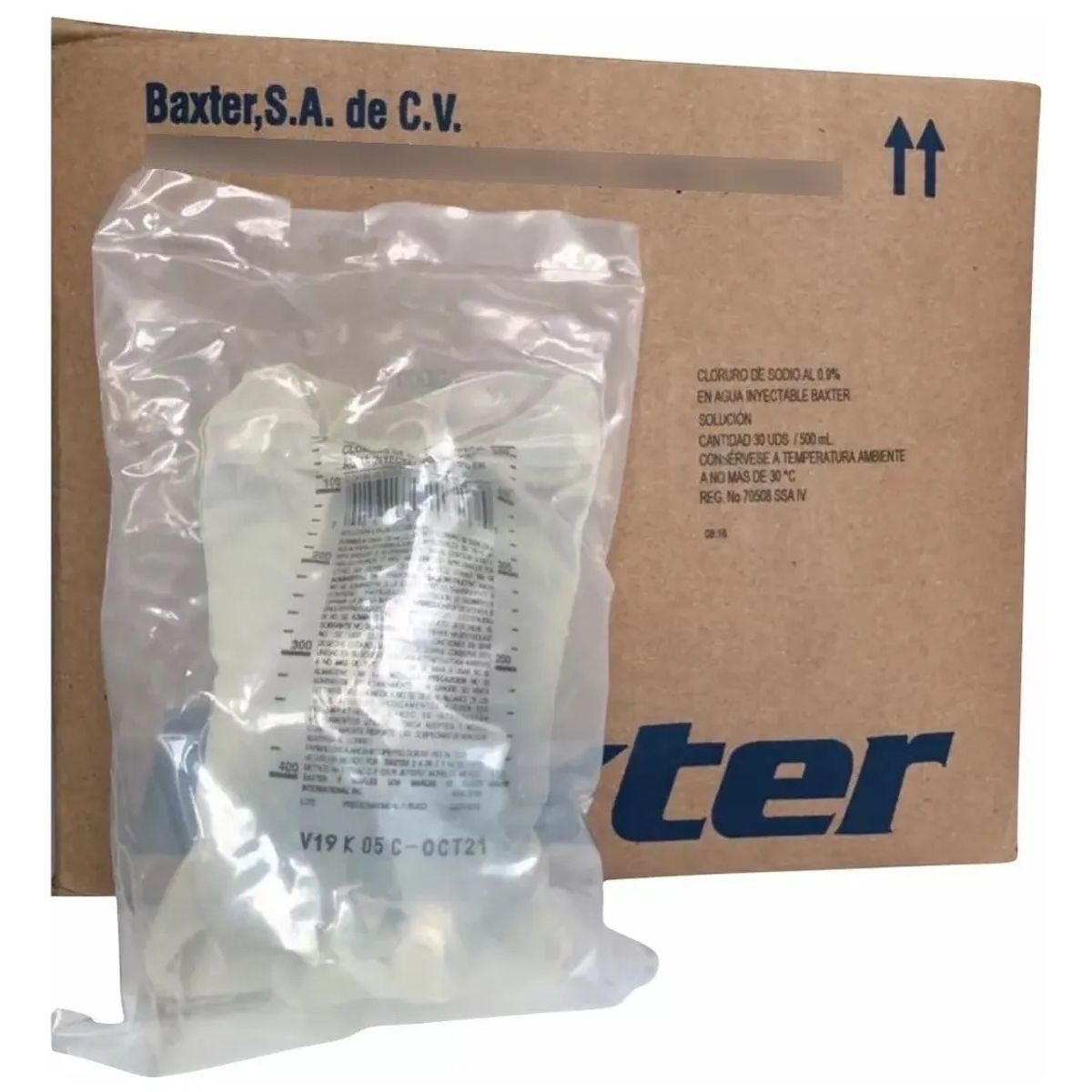 BAXTER - Solución Salina (Cloruro De Sodio Al 0,9%) Bolsa x 500 Ml