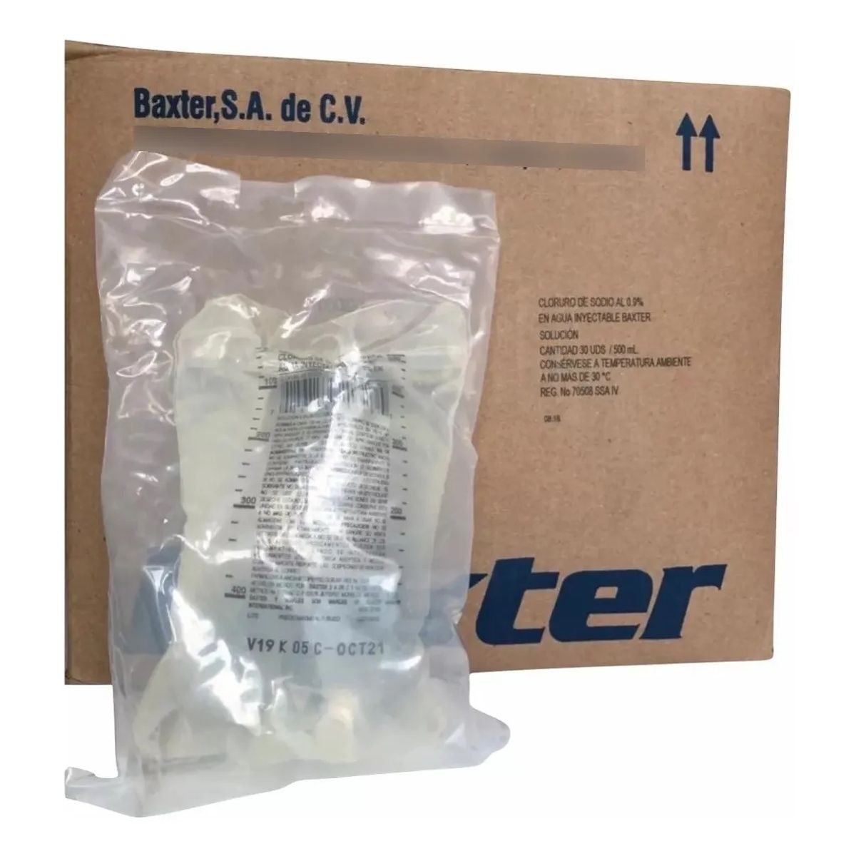 BAXTER - Solución Salina (Cloruro De Sodio Al 0,9%) Bolsa x 500 Ml
