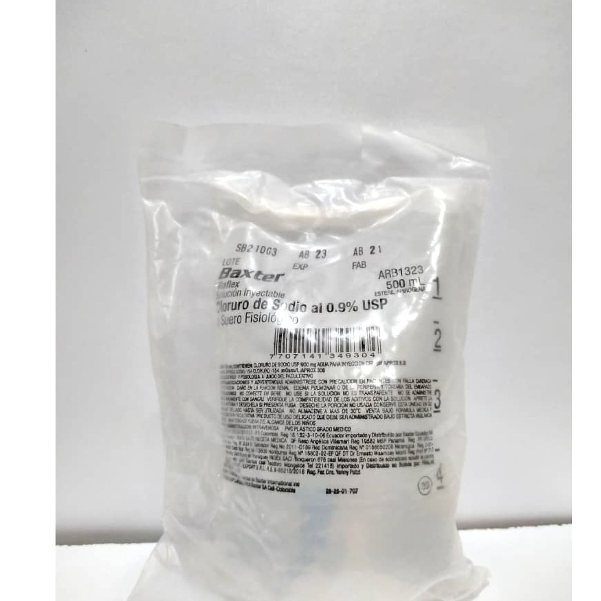 BAXTER - Solución Salina (Cloruro De Sodio Al 0,9%) Bolsa x 500 Ml