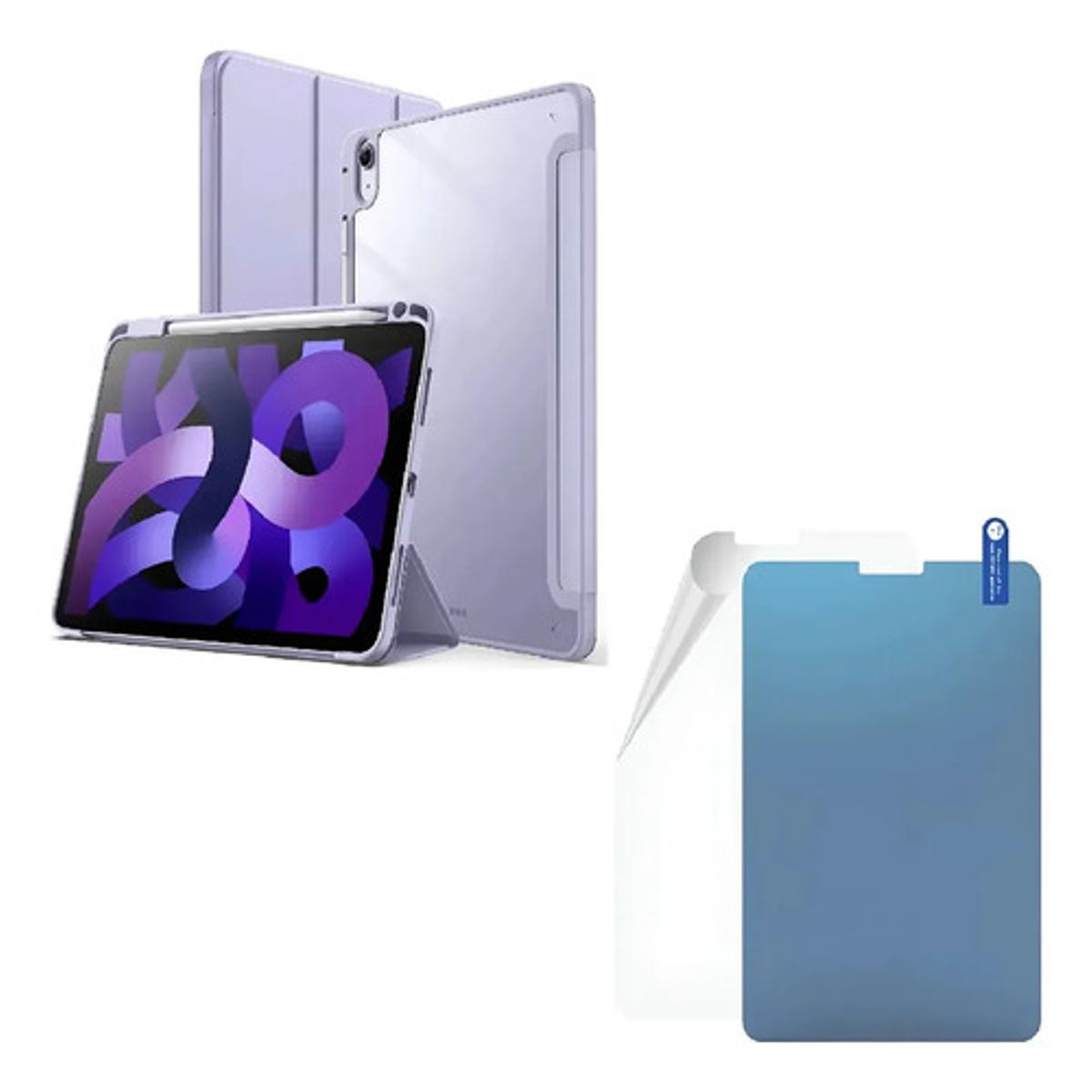 GENERICO - ESTUCHE SMART CASE CRISTAL PARA IPAD A16 2025 + PAPER LIKE PARA  TABLET LAVANDA