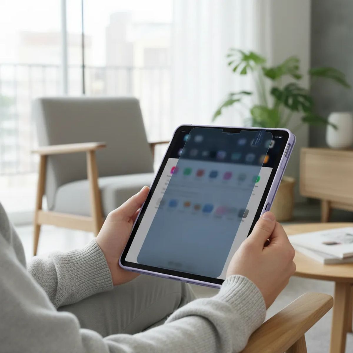 GENERICO - ESTUCHE SMART CASE CRISTAL PARA IPAD A16 2025 + PAPER LIKE PARA  TABLET LAVANDA