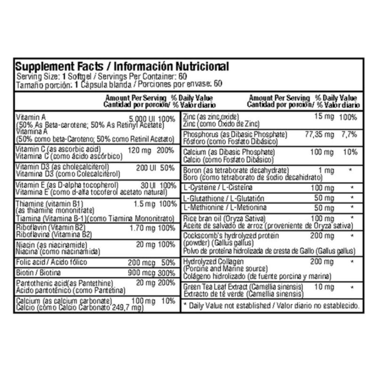 HEALTHY AMERICA - Colageno + Biotina Complex 60 softgels Healthy America