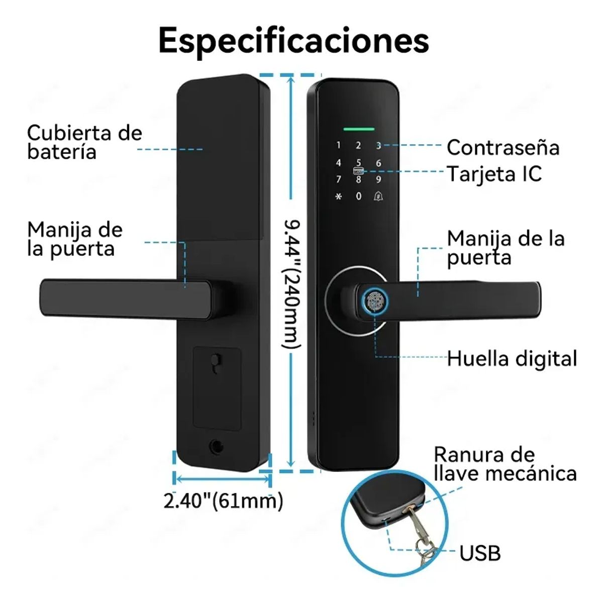 U BUY - Cerradura Digital Inteligente Tuya App Wifi Versión Español