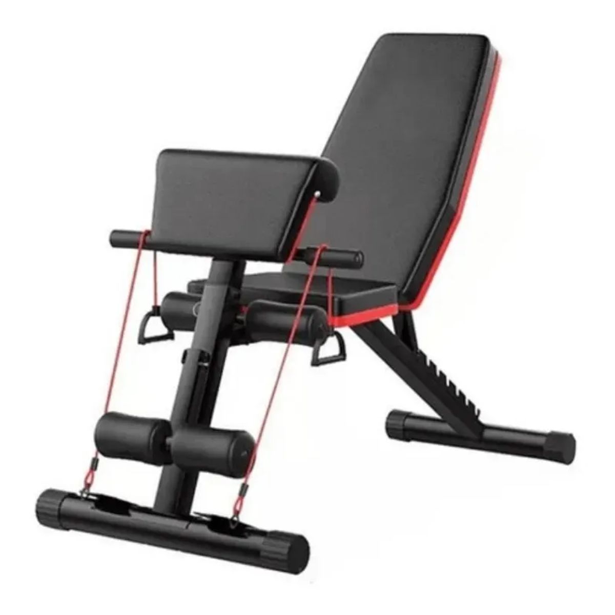 EASY FIT - Press Banca Abdominal Reclinable  Para Pesas Con Bandas