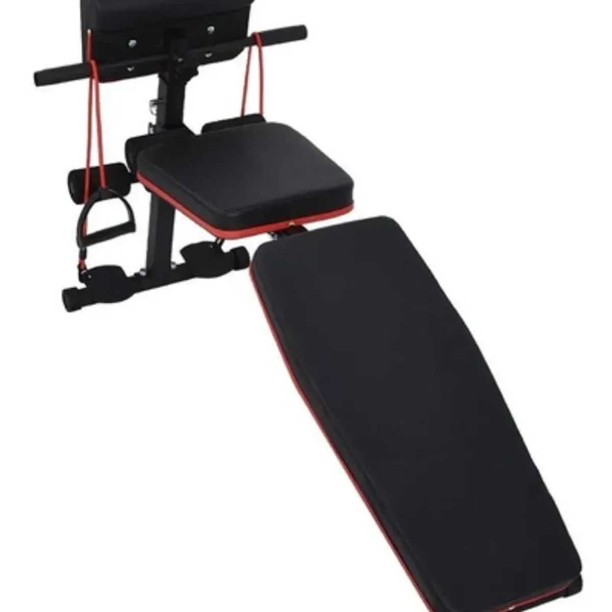 EASY FIT - Press Banca Abdominal Reclinable  Para Pesas Con Bandas