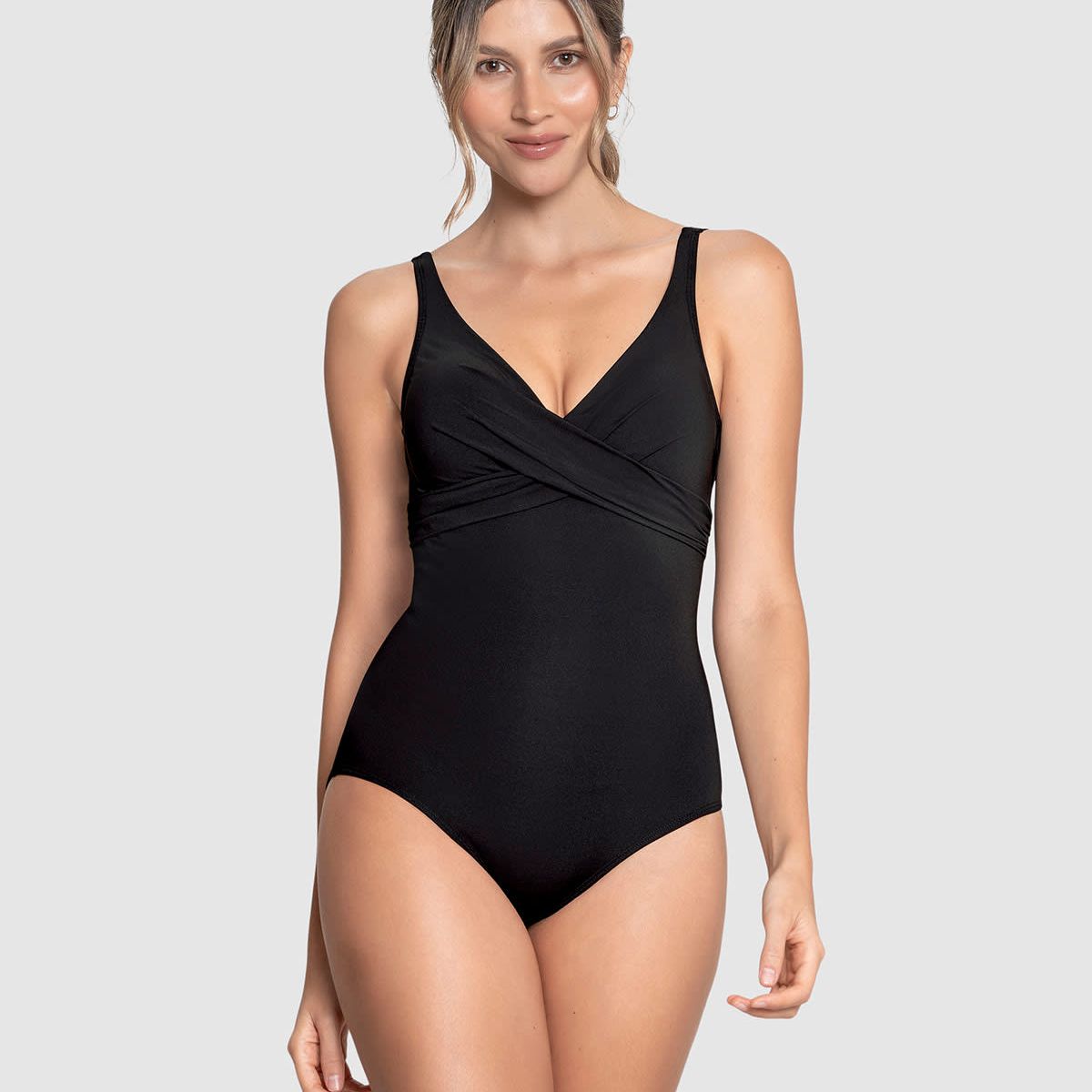 LEONISA - Leonisa Vestido de baño de control suave drapeado  19A071R