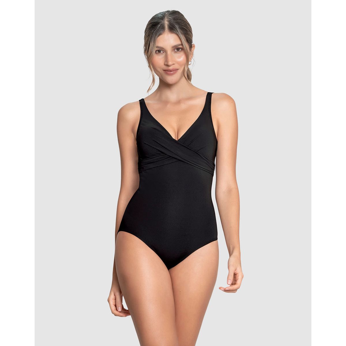 LEONISA - Leonisa Vestido de baño de control suave drapeado  19A071R