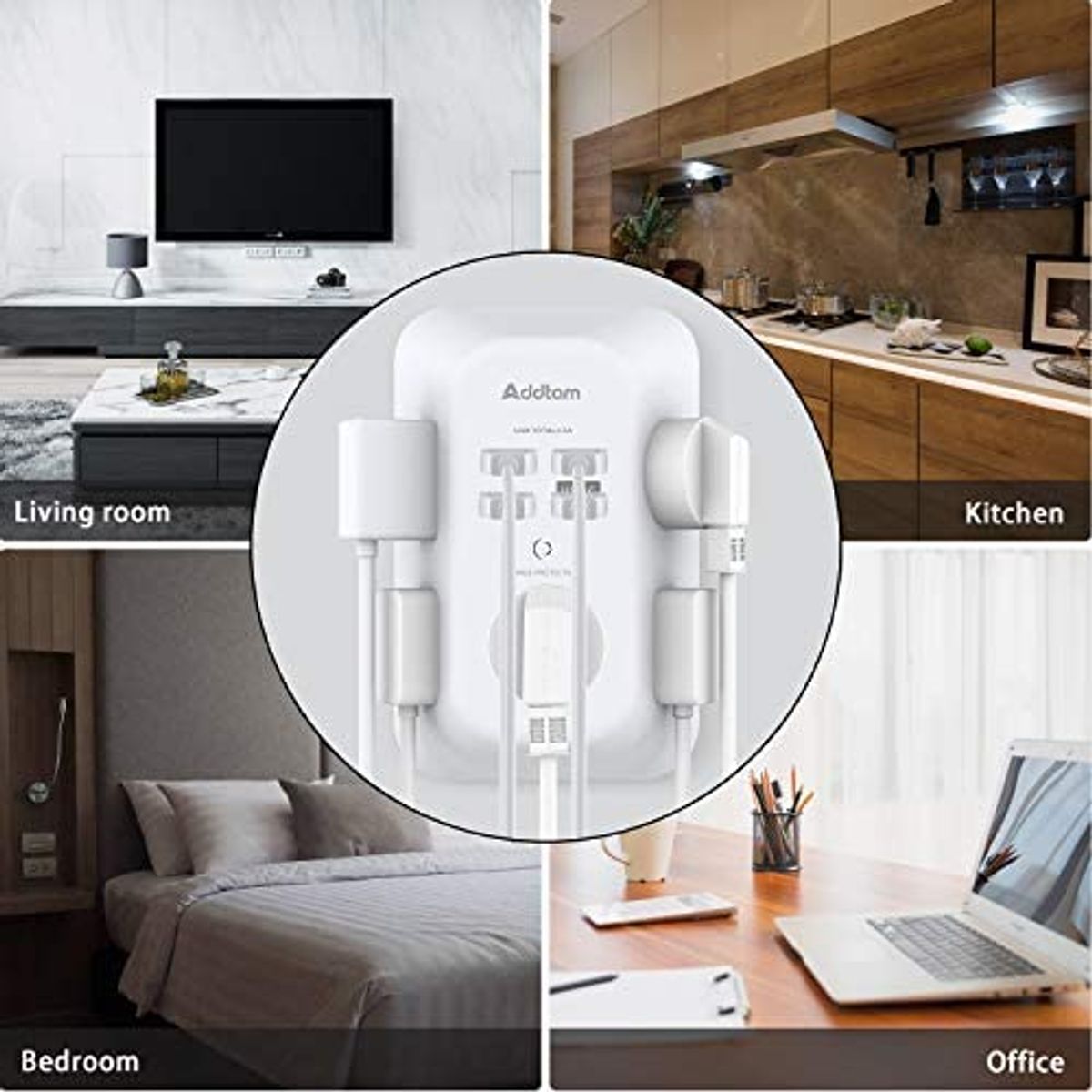 INNOVA - Multitoma Cargador De Pared Usb C Protector Sobretension