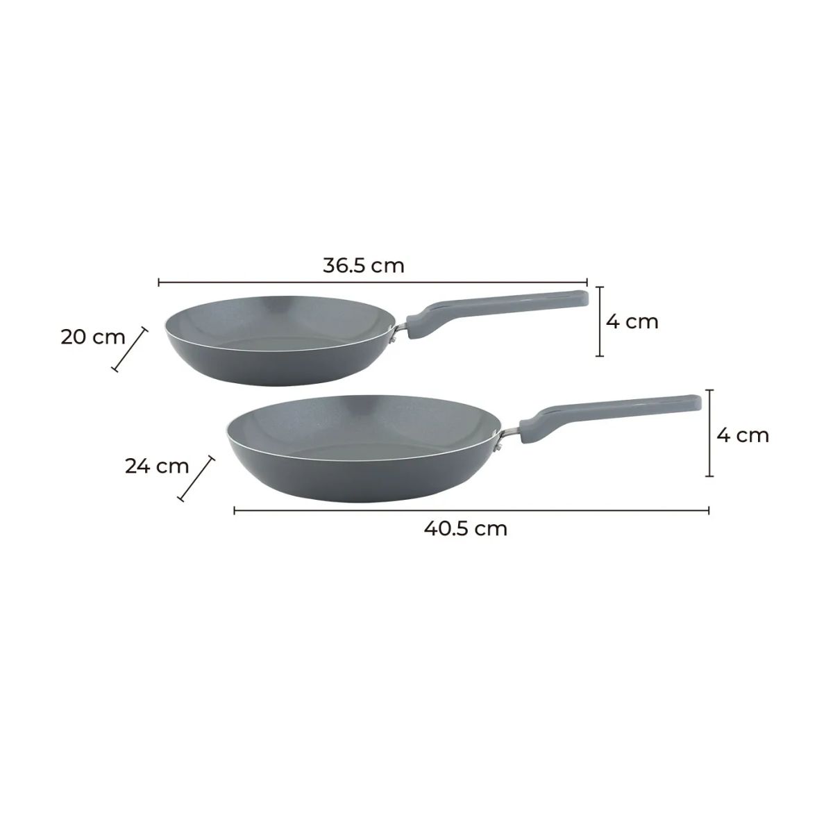 KALLEY - Set x 2 Sartenes 20 y 24 cm KALLEY Cerámica K-SX2CG