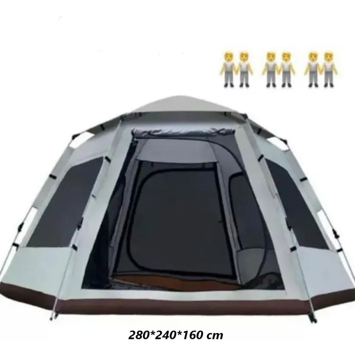 AFVENTURA - Carpa Automática Hexagonal Para 6 Personas 240x280x160