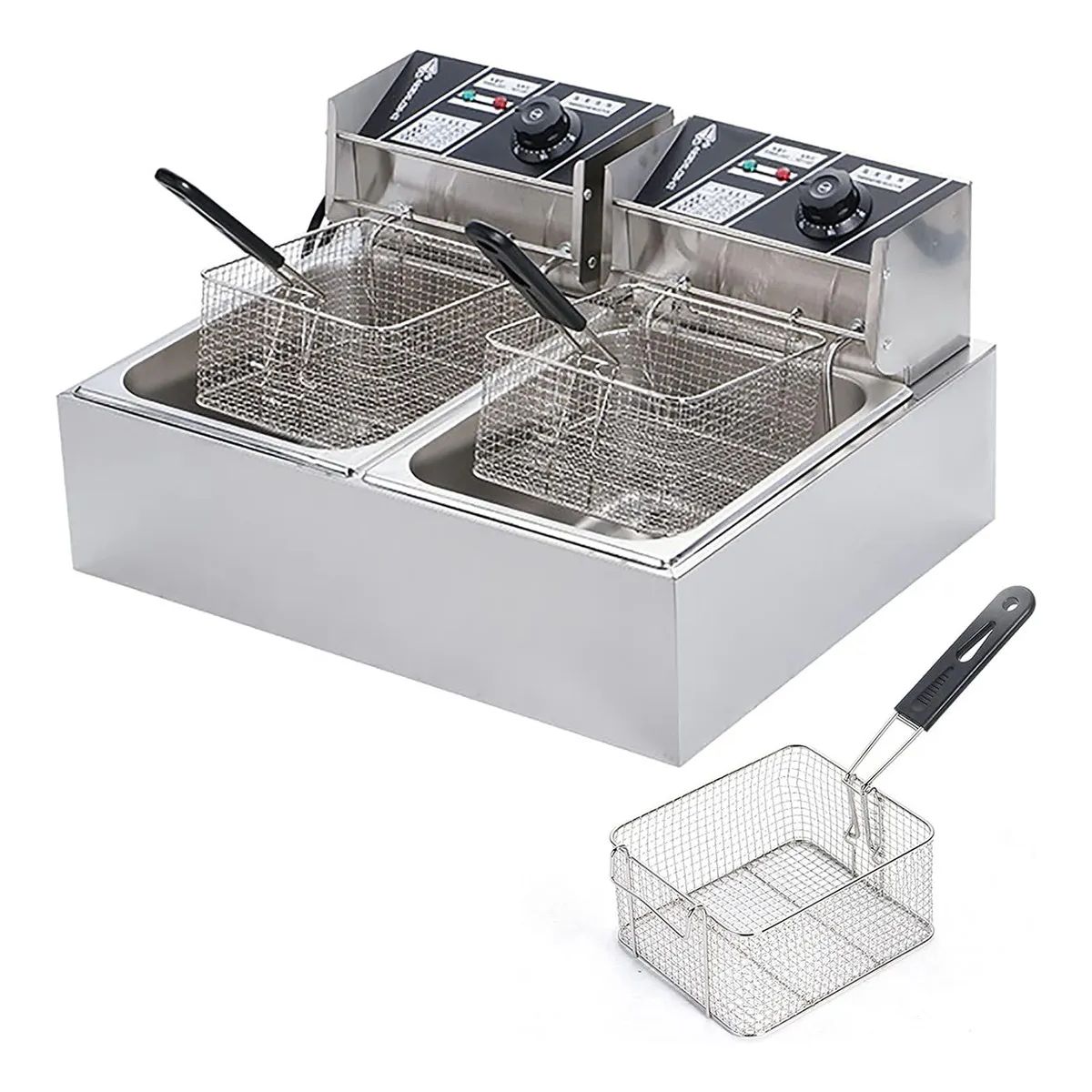 METEX - Freidora De Aceite Eléctrica Automática 12l Acero Inoxidable