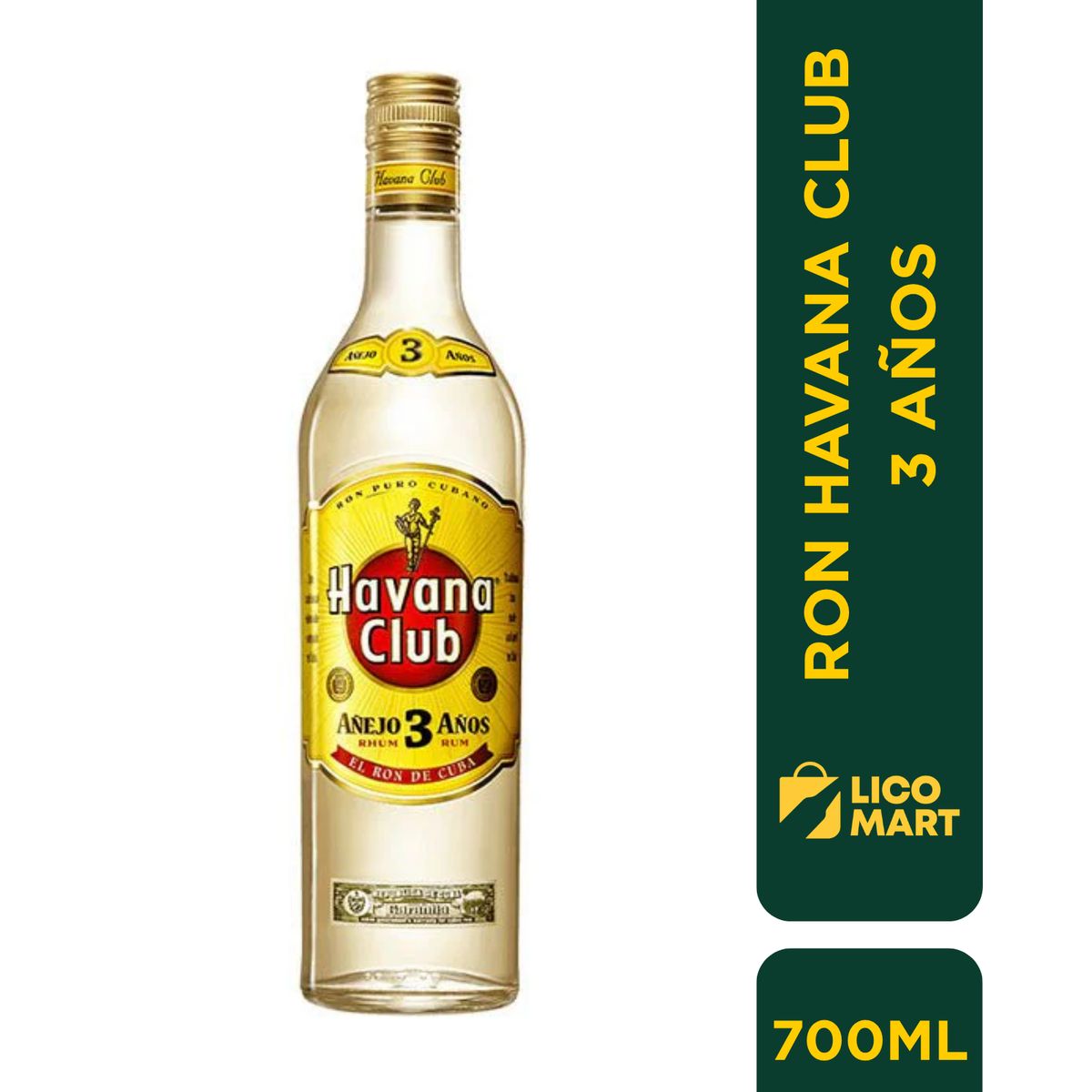 HAVANA CLUB - RON HAVANA CLUB 3 AÑOS 700 ML