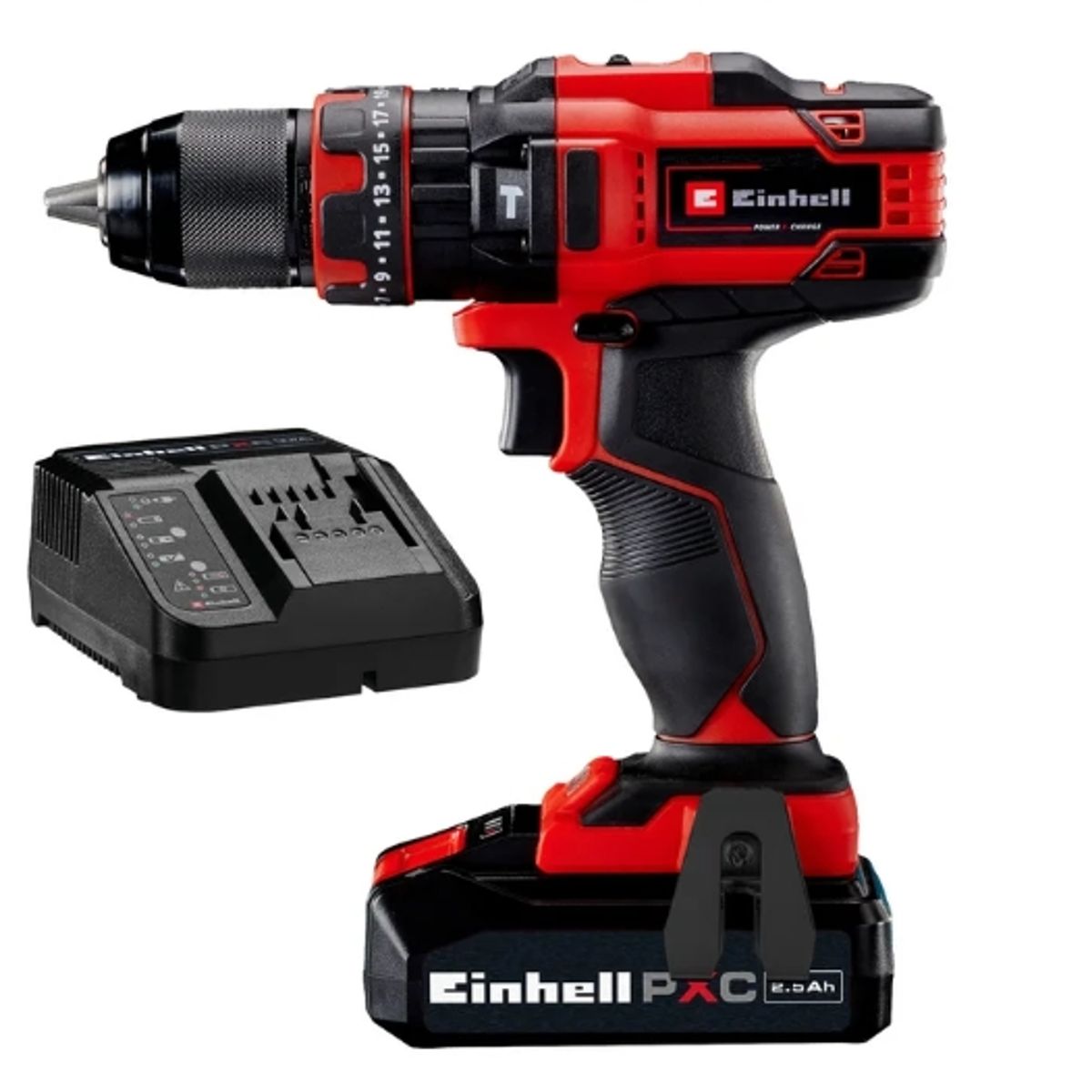 EINHELL - Taladro Percutor Inalámbrico 18V 12 44Nm Kit con Batería 2.5Ah + Cargador