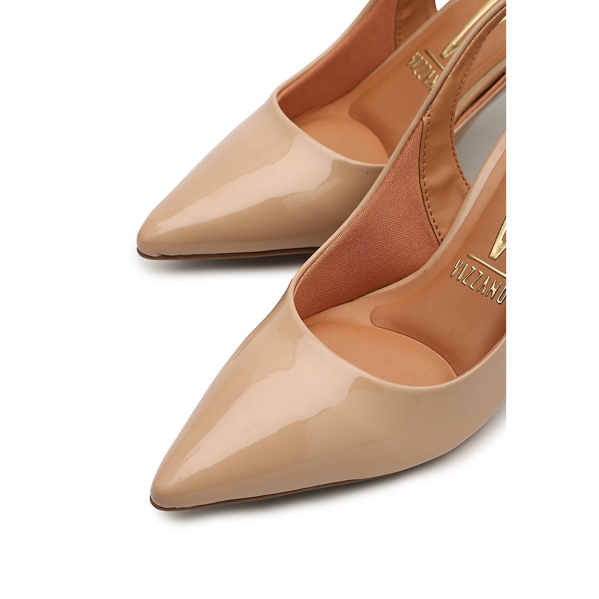 VIZZANO - Tacon Stiletto Medio Verniz Premium Beige Vizzano.