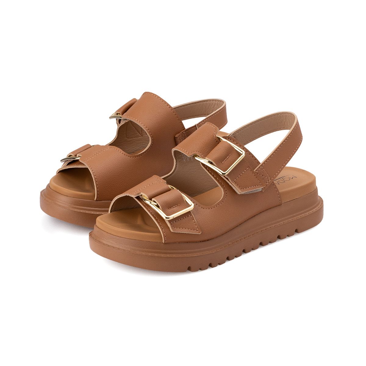 MODARE - Sandalia Plataforma Napa Floather Nature Camel Modare