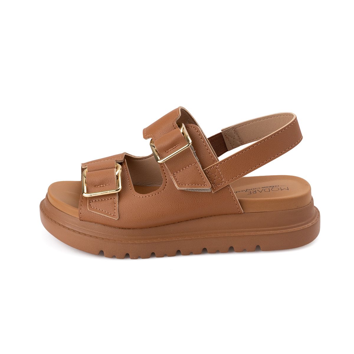 MODARE - Sandalia Plataforma Napa Floather Nature Camel Modare