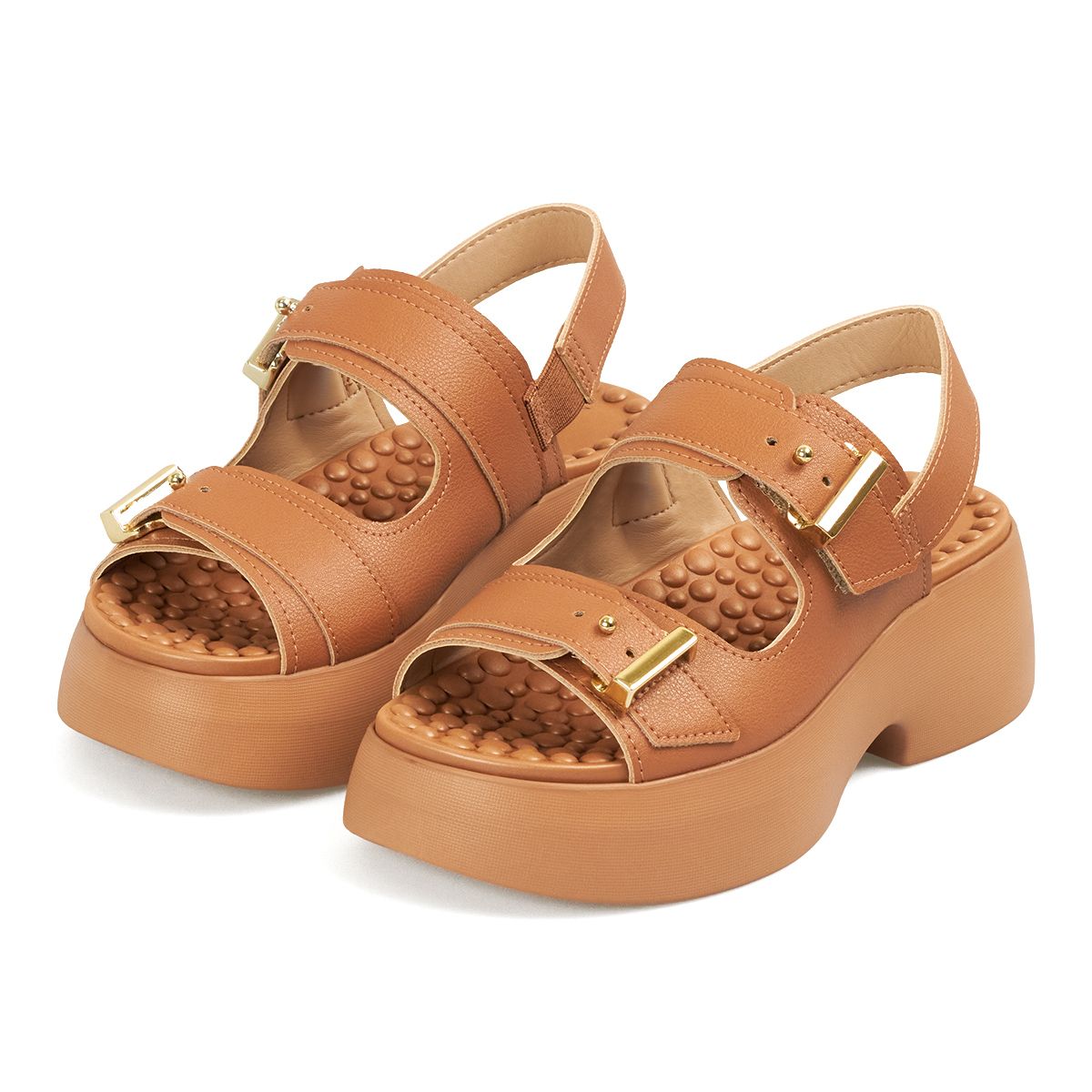 MODARE - Sandalia Plataforma Napa Floather Nature Camel Modare