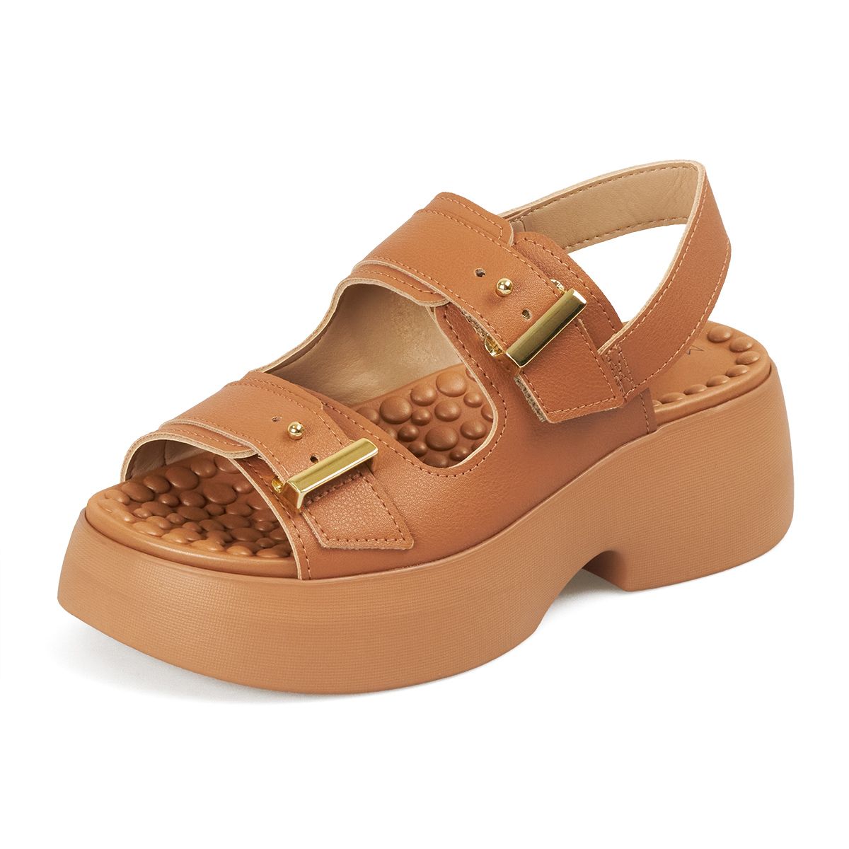 MODARE - Sandalia Plataforma Napa Floather Nature Camel Modare