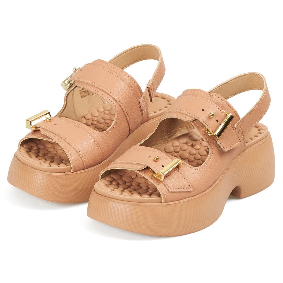MODARE - Sandalia Plataforma Napa Floather Nature Nude Modare