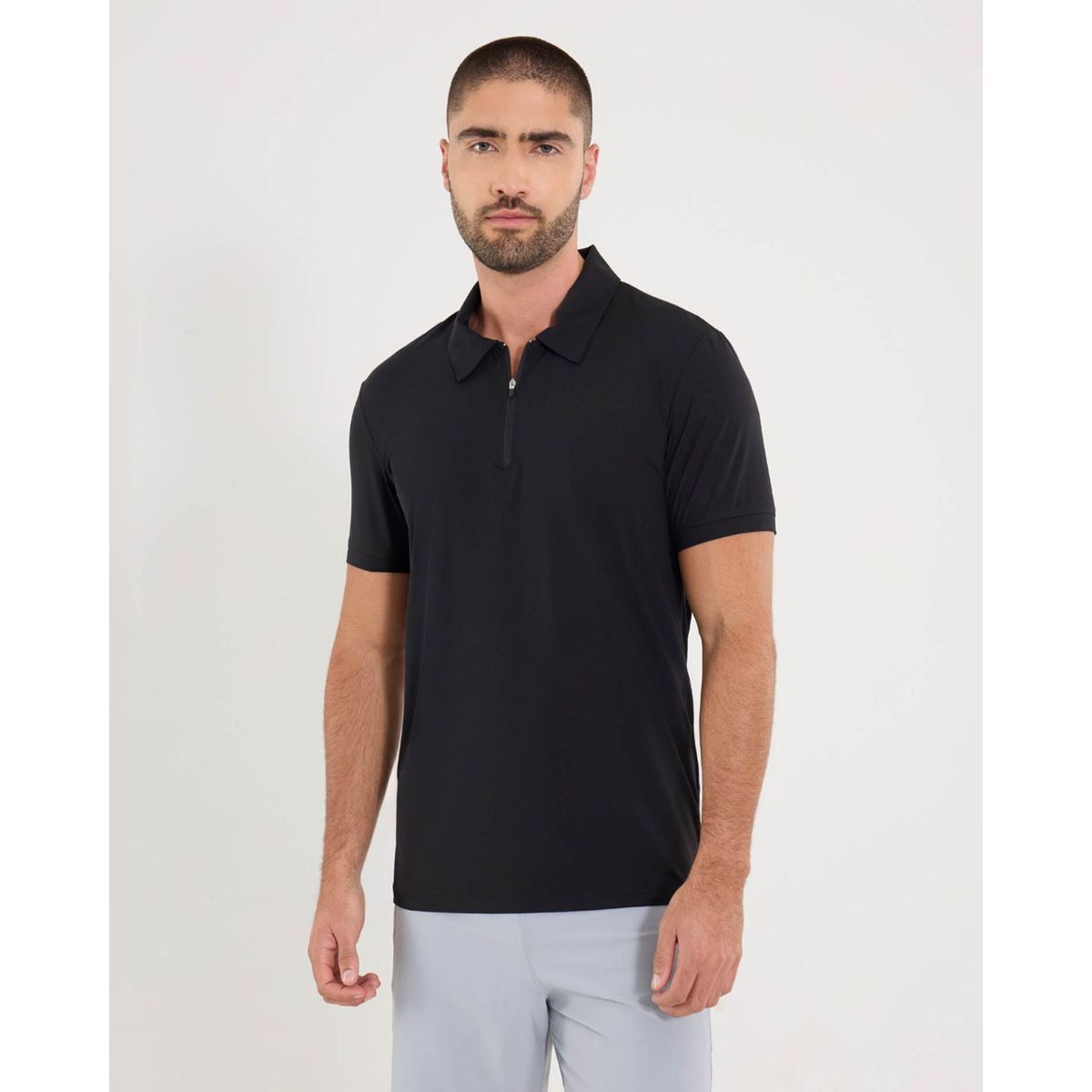 OSTU - Polo  Para Hombre Cuello Maquina Ostu Color Negro #60110812