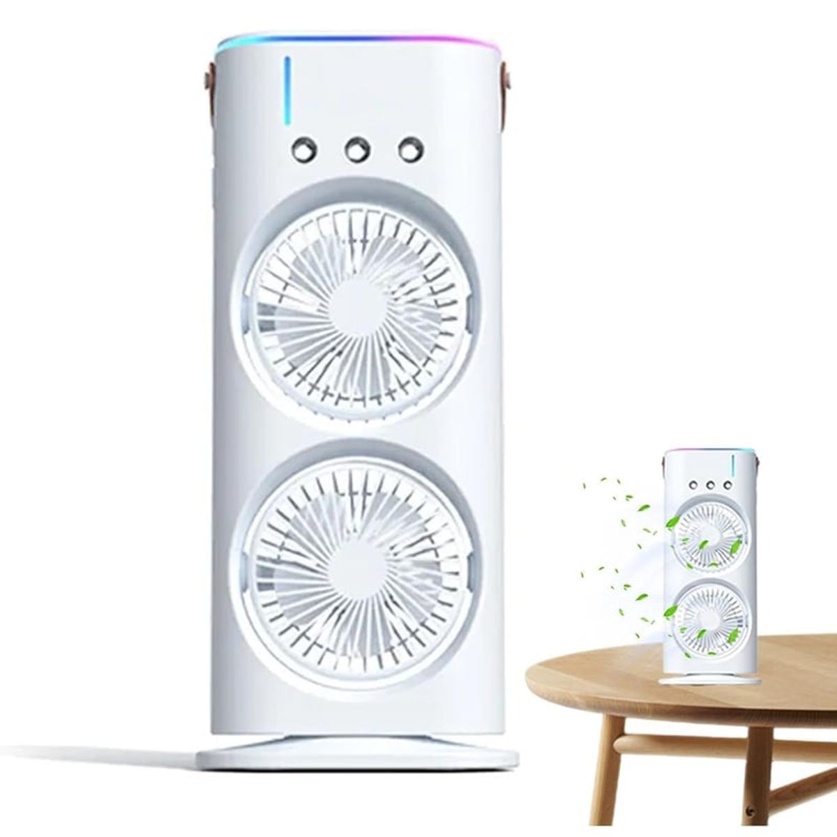 CLEAR - Ventilador De Torre Doble Aire Acondicionado Humidificador