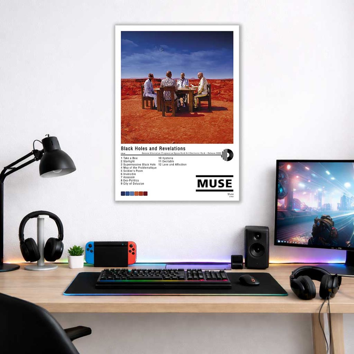 PRINTKING - Póster Muse - Black Holes and Revelations - Rock 42x30cm A3 Afiche Fotográfica