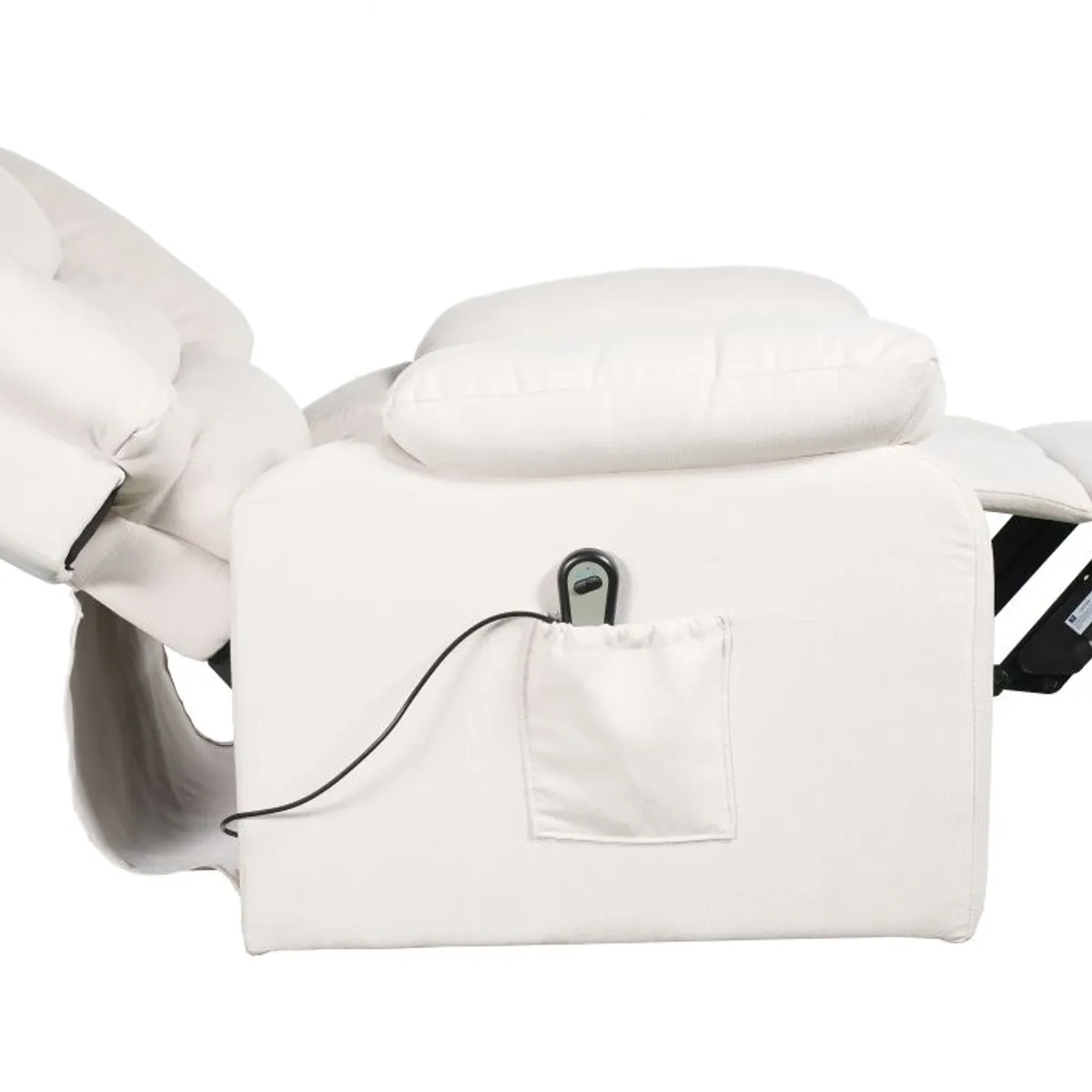 ELITE LIVING - SILLA RECLINABLE ELECTRICA LIFT CON SISTEMA LIFT  1 PUESTO MICROFIBRA BLANCO