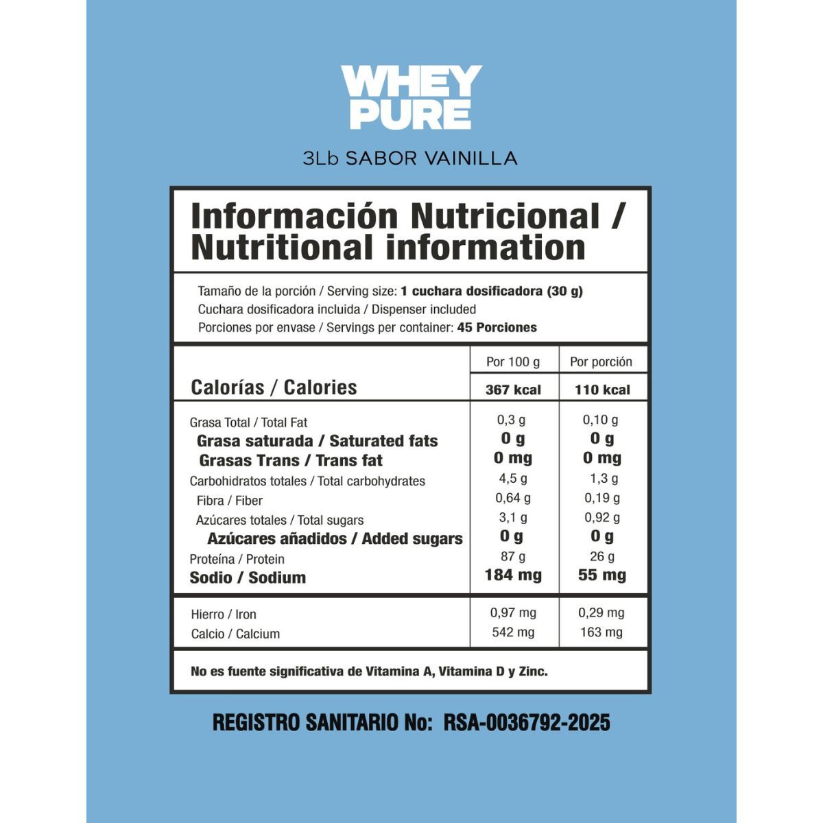 SMART NUTRITION - Whey Pure 3 Lbs Proteina de Suero Smart Nutrition