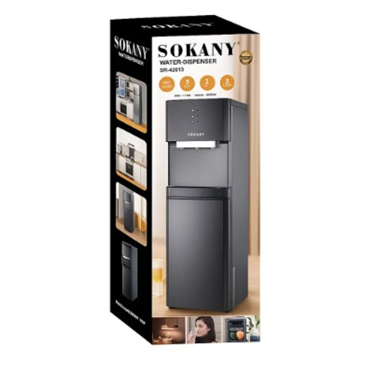 SOKANY - Dispensador de Agua con Nevera Sokany