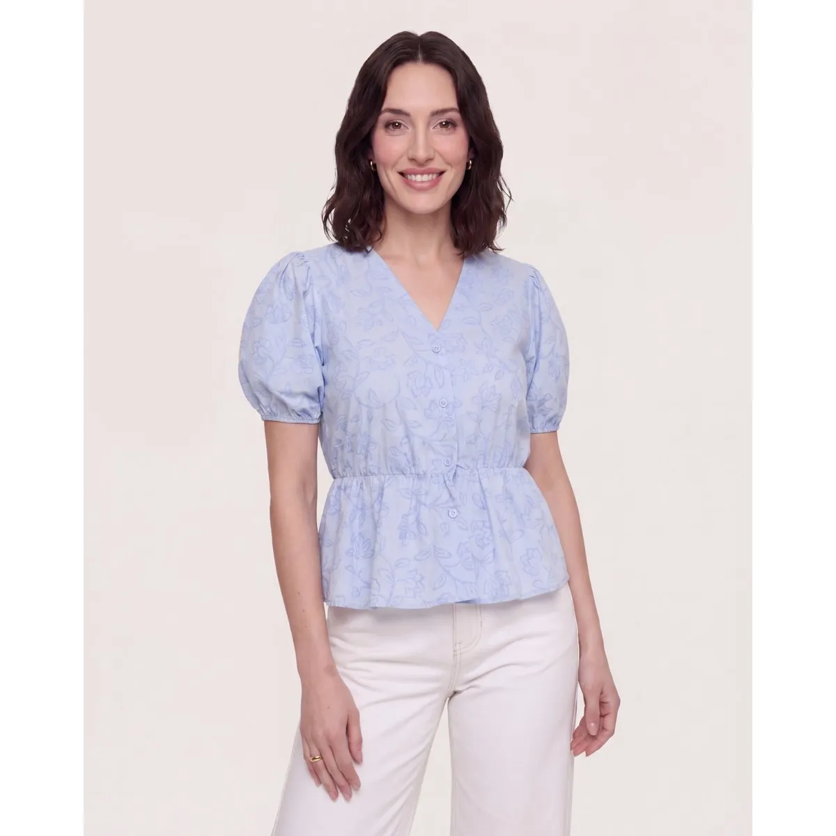 OSTU - Blusa  Para Mujer Manga Corta Marca Ostu Azul #40127953
